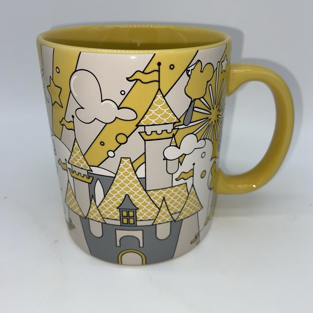 Walt Disney World Disneyland Resort Ceramic Stoneware Mug‎ Yellow 14oz Castle